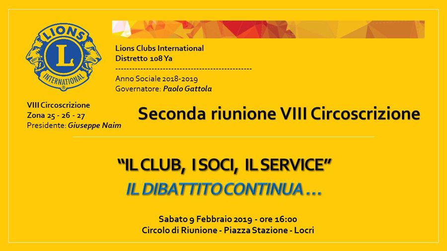 105a. 2^ Riunione Viii Circoscrizione Locri 9.02.2019